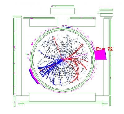 Fermi CDF single top quark candidate event Fermi CDF single top quark candidate event